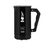 Bialetti Milk Frother Elettrico, Montalatte per Cappuccino, Capacità 150 ml Cappuccino o 300 ml Latte Caldo, Nero