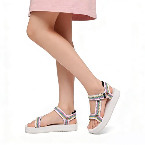 Image of Sport Walking Water Sandals for Women with Arch Support & Adjustable Straps Platform Sandals Women Height Increase