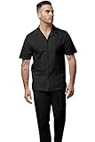 Stacy Adams Men's Linen Shirt Pant Set (MEDIUM/34, Black)