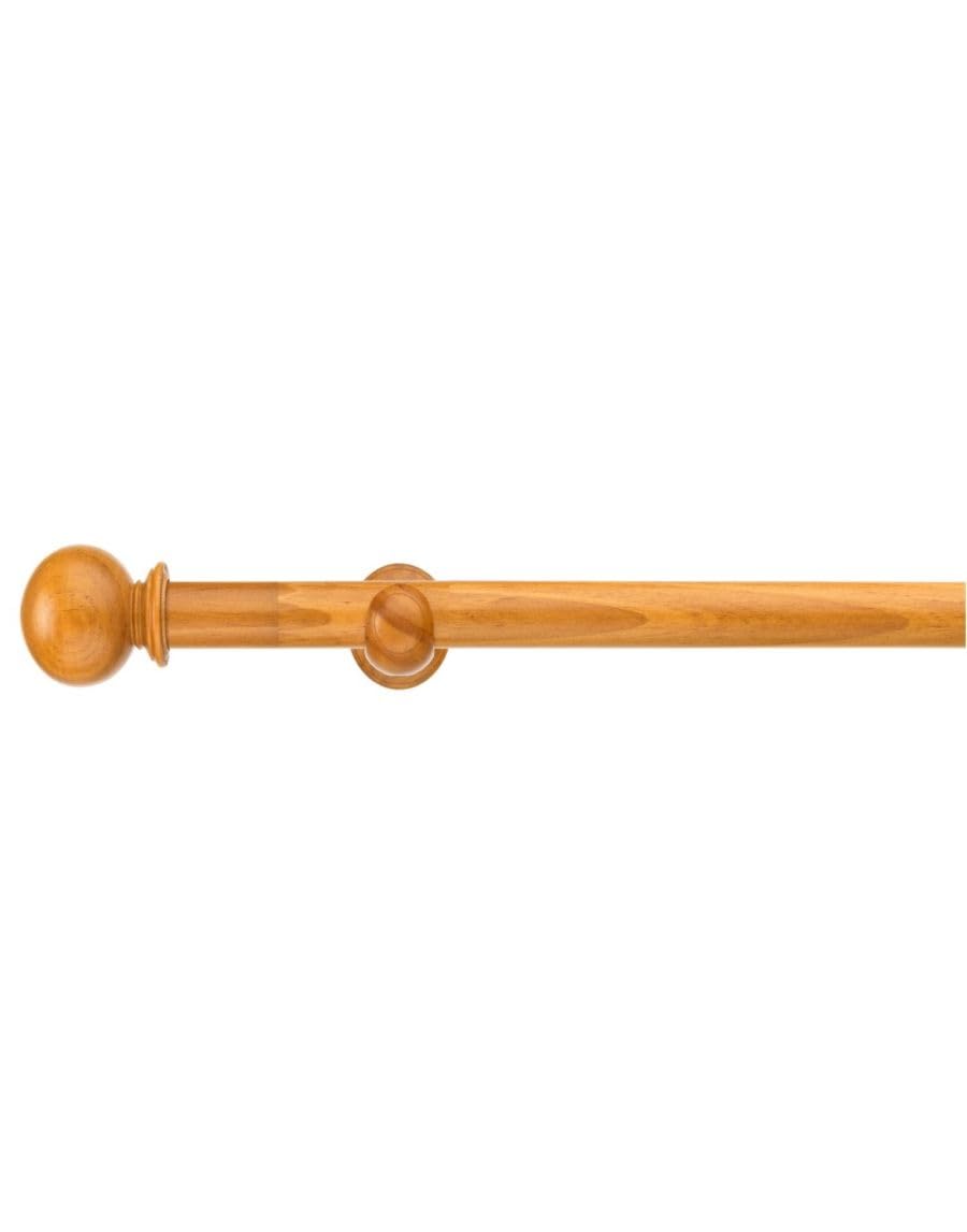 Abc Decor Antique Pine 28Mm Naturals Eyelet Wooden Wood Curtain Pole, Ball Finials, 300 Cm