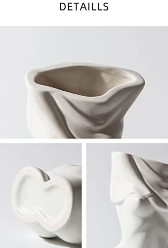 Mila Moya Nude Ceramic Flower Vase, White - Image 4