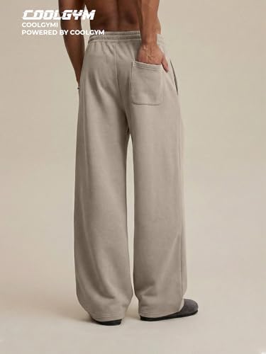 Image of Mens Baggy Sweatpants Wide Leg Loose Open Bottom Uncuffed Gym Casual Lightweight Y2K Pants Relaxed Pocket No Wrinkle