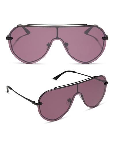 DIFF Imani Designer Oversized Colored Shield Sunglasses for Women UV400 Protection