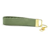 VLAWISE Unisex Olive Green Wristlet Keychain - Solid Color Fabric Strap with Lobster Swivel Clasp fo