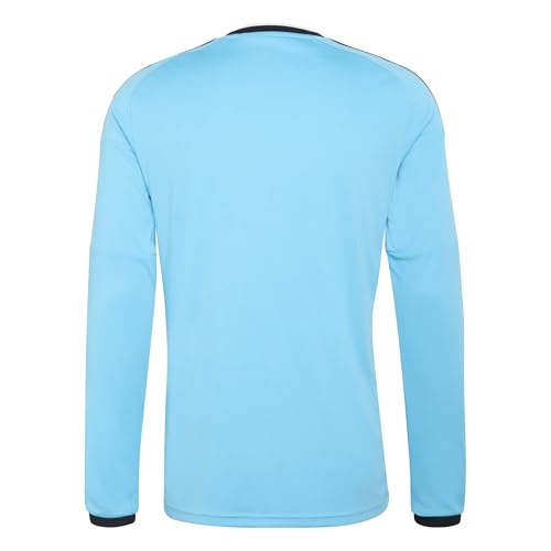 adidas Herren Referee 26 Jersey Long Sleeve Shirt, Bright Cyan/Black, L – Ansicht 3
