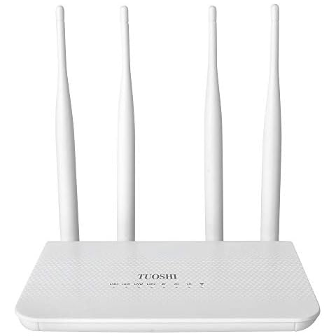TUOSHI N300 WiFi Unlocked 4G LTE Modem Router with SIM Card Slot, 300Mbps WiFi, LTE Cat4, EC25-AF Qualcomm Chipset, 5dBi High Gain Antennas, Plug and Play, LT15F Cover
