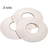 Zonon 3 Rolls Double Sided Foam Tape PE Roll Double Faced Sponge Adhesive Mounting Tape(1/8 Inch by 50 Feet,White)