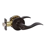 Delaney Hardware Logan Privacy Door Handle, Fits Door 1-3/8 to 1-3/4 in. Thick, Black – Reversible Left/Right-Handed Bed & Bathroom Push Button Door Lever – Easy to Install
