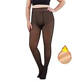 Lishang Strumpfhosen Damen Winter Dicke Gefütterte Thermo Strumpfhose Damen Warme Plüschstrümpfe Thermostrumpfhosen für Damen Hautfarben Strumpfhose Warm Fleece Translucent Tights Pantyhose