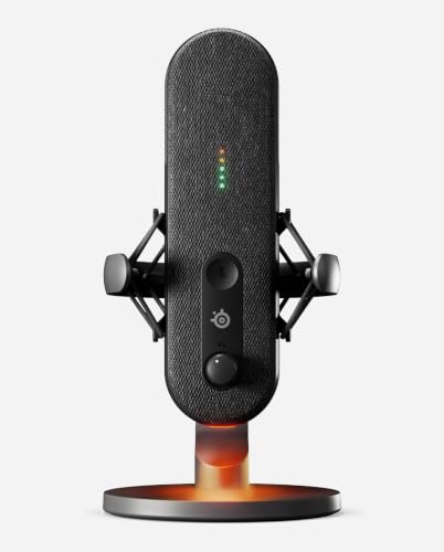 SteelSeries Microphone USB Alias pour PC - Capsule 3X Plus Grande pour Jouer, Streamer et podcaster - Logiciel Audio Sonar pour Streamers - Réduction du Bruit par IA - Support Amortisseur
