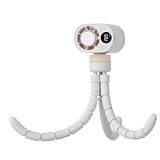 Ventilatore per passeggino con funzione di raffreddamento, ventola portatile ricaricabile con clip, gambe flessibili a forma di polipo per posizionamento a 360°, pale nascoste sicure per seggiolino