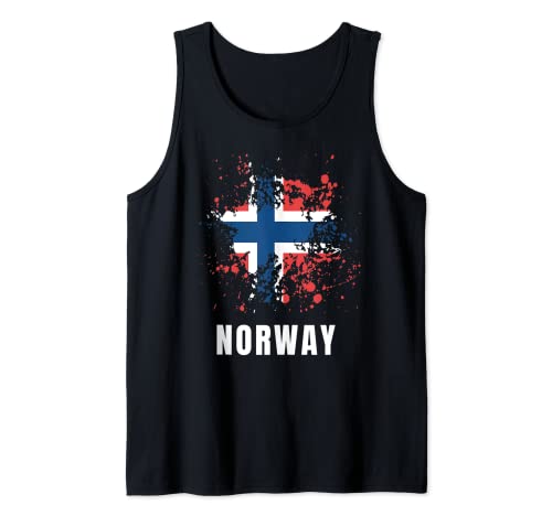 Noruega Retro Vintage Acuarelas Deporte Noruega Bandera Camiseta sin Mangas