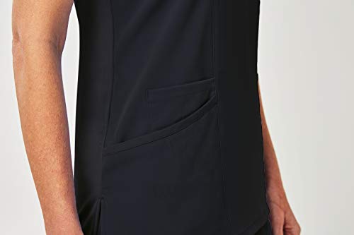 Image By Alexanders Uniforms Women's Im1100 3-Panel V-Neck Scrub Top (Black, Medium) #TOP4