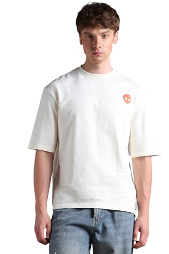 Image of Hubberholme Men Cotton Printed Oversized Round Neck Half Sleeves Tshirts
