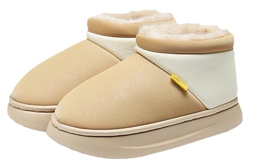 Women Mens Platform House Slippers Outdoor Waterproof Snow Boots Warm Fleece Lined Shoes Winter Non-Slip Home Slipper