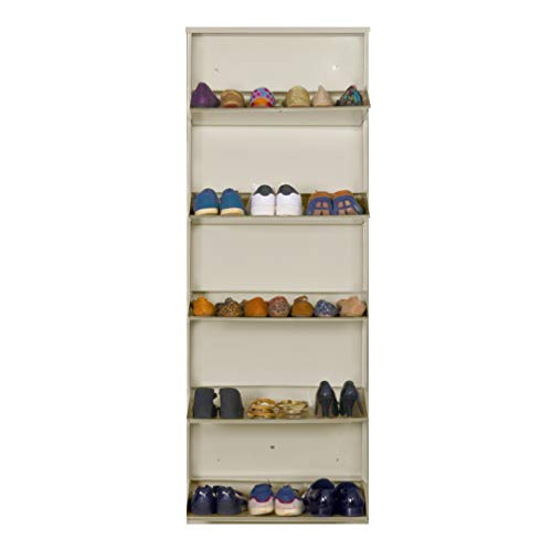 Image of DELITE KOM Wall Mounted Metal Shoe Rack (Ivory, 5 Shelves, 24 Inches)