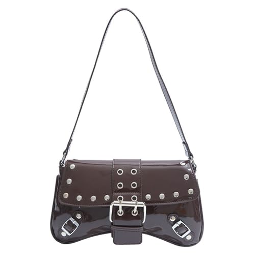 MLWSKERTY Bolso de para las axilas Bolso de hombro con tachuelas de de PU para mujer Bolso de noche para citas y actividades aire libre Bolso de hombro con tachuelas