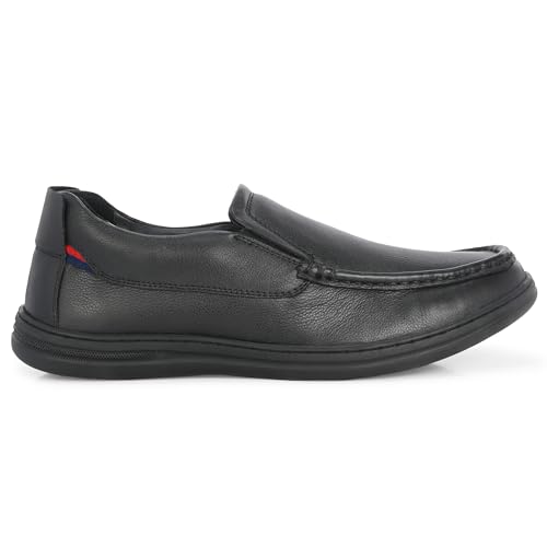 Image of Blue Leather by Centrino Genuine Leather Slip-On Men's Formal Shoe |Stylish with Soft Cushioned Insole |Trendy Non Lace-Up Design |Durable Leather with Anti-Skid Sole | Perfect for Formal Wear (3998)