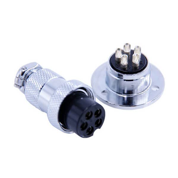Conector de brida circular GX20 de 5 pines con enchufe recto macho a hembra robusto