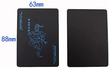 Miniatura 7 de Juego de cartas de plástico impermeable de PVC Golden Poker Juego de cartas de póquer de color negro Juegos de cartas de póquer Clásicos Trucos de