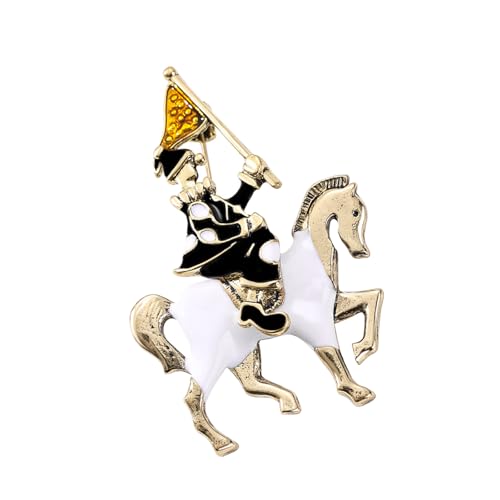 Stylish Three Dimensional Horse Riders Brooch Fashion Strong Alloy Accessory Clothing Coat Accessories for Party Versatile Brooc
