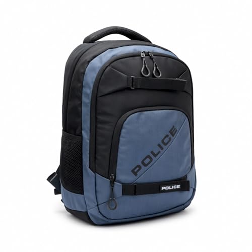 Image of Police 30L Premium Nylon Backpack for Men & Women | Large Dual Compartment Laptop Bag with Padded Sleeve | Ergonomic Shoulder Straps | Travel, Office, College Backpack with Front Utility Pocket