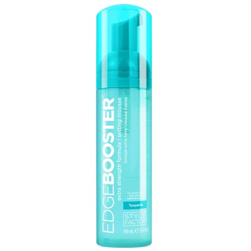 Style Factor EDGE BOOSTER Extra Strength Setting Mousse Travel Size – Frizz Control, Extra Volume, and Conditioning – 2.5oz Morganite Mousse for Curly Hair