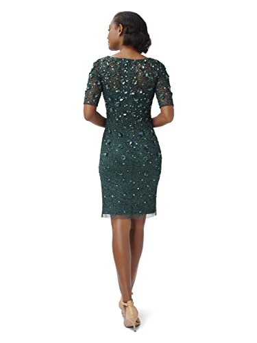 Image of Adrianna Papell Womens Beaded Cocktail Dress