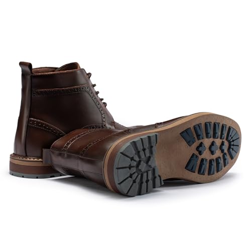 Image of Arkbird Mens Dress Boots Genuine Leather Cap Toe Ankle Boot with Side Zipper for Casual Business Formal Wear