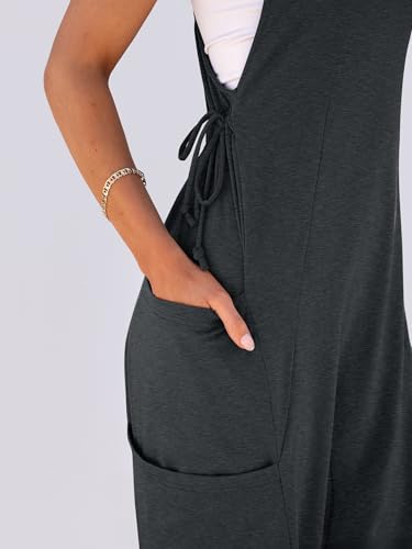 ANRABESS Women Overalls Jumpsuits Loose Casual Dressy Sleeveless Baggy Harem Pants Romper Jumpers 2026 Trendy Summer Outfits Dark Grey X-Large — view 6