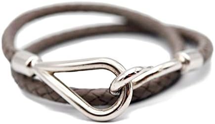 Amazon エルメス Hermes ジャンボブレス ブレスレット ジャンボブレス グレー シルバー金具 レザー レディース 編み込みレザー チョーカー ブレスレット 通販