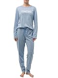 LITTLE UNICORN 25V502 - Pijama Largo Mujer Verano Mujer Color: Azul Talla: L