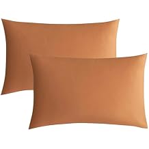 JELLYMONI Pillowcases Standard Set of 2 Cotton Envelope Pillow Covers Caramel 2026in Bed Pillow Cases 100% Washed Cotton Soft Breathable Pillows are not Included