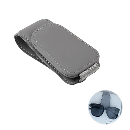 Porte Lunettes pour Voiture en Cuir Microfibre, Clip Support de Lunettes de Soleil pour Pare-Soleil Auto, Rangement pour, Tickets et Factures, clip pour...