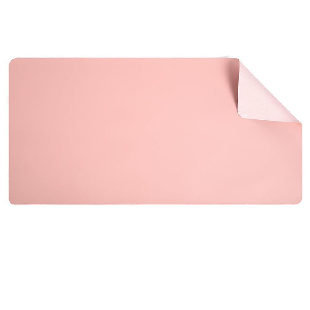 Schreibtischunterlage aus PU-Leder, rutschfeste Schreibtischunterlage für Büro und Zuhause, wasserdicht, Laptop-Schreibunterlage, hitzebeständig, Tastatur, Mauspad, Schreibunterlage (Rosa, 120 x 60