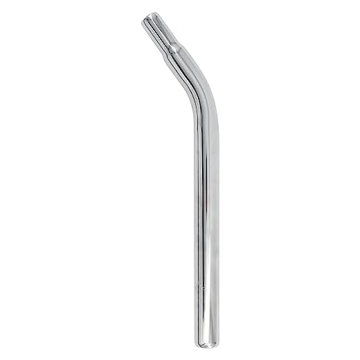 Bike Seat Post W/O Support, Steel Lay Back BMX Bicycle Seat Post Without Support, Multiple Sizes Silver (25.4 x 350mm)