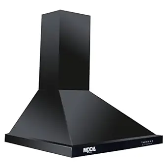 MODA Germany NEVA 60 1000 m3/h 3 Wall Mounted Push Button Controlled Stainless Steel With Black Coated Kitchen Chimney (2D German Filter Technology, Dual Buffer Filter, Powerful Italian Motor)