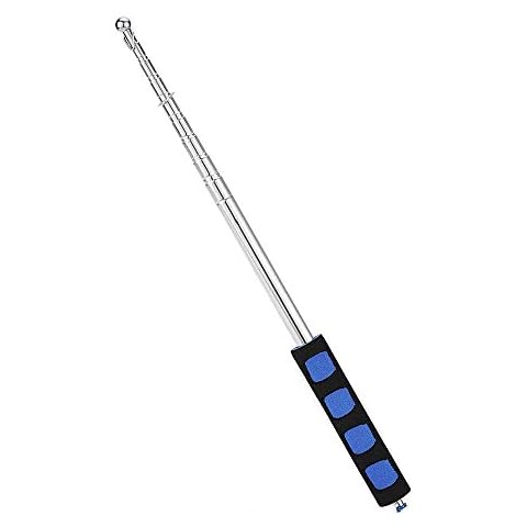 Micro Trader 2M Extendable Steel Handheld Telescopic Flag Pole Portable 28 x 2.5 x 2.5cm (2m, blue) Cover