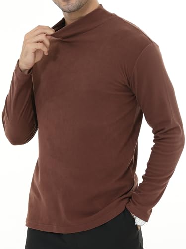 Pdbokew Men's Fashion Casual Slim Fit Long Sleeve Basic Lightweight Mock Turtleneck Pullover Sweater Black L