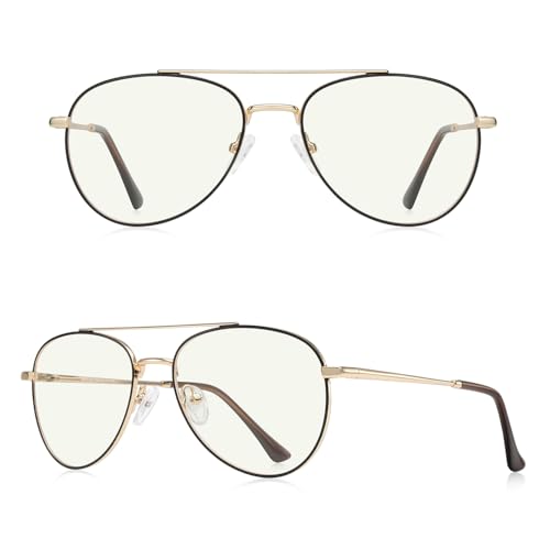Image of Aviator Reading Glasses for men and Women Blue Light Blocking Lens Spring Temple