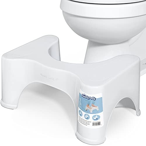 Squatty Potty The Original Bathroom Toilet Stool Height, White, 9 Inch (Pack of 1)