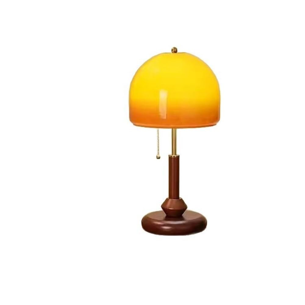 LJHFG63KUYT Bedside Lamps Wooden Glass Decorative Table Lamp Bedroom Bedside Study Nightstand Dorm