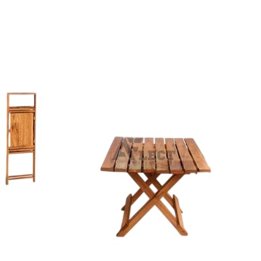 MUZDALE'S Foldable Coffee Table With A Natural Brown Finish, Handcrafted Wooden Outside Adirondack For Patios, Gardens, Living Rooms, Bedrooms, And Small Spaces|SL_52