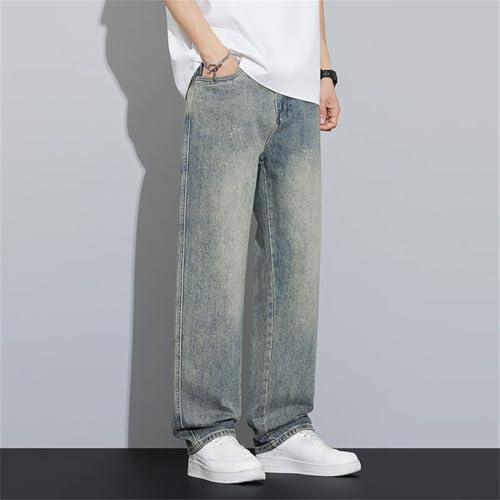 Men’s 2025 New Cotton Baggy Jeans, Retro Loose Streetwear Fashion, Korean Straight Washed Denim4