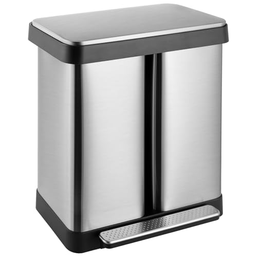 Caneca de basura rectangular 16 galones acero inoxidable