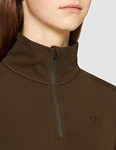 Fjällräven Damen Fleecejacke Skare Half Zip, Dark Olive, S, 89766-633