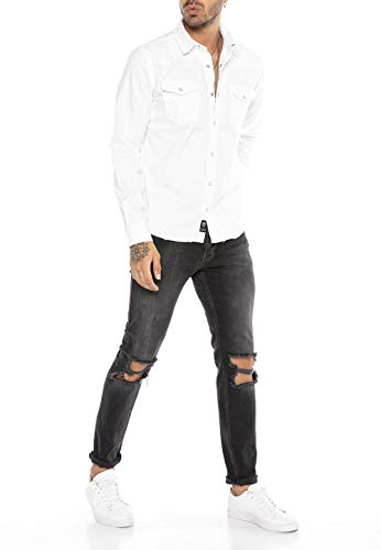 Redbridge Camicia a Jeans da Uomo Stile Casual