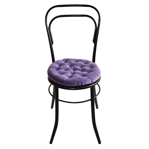 Infinity Collection 16 Inch Round Tufted Plush Chair Pad/Cushion For Kitchen Bar Stool Dining Room Durable Reversible With Tie Backs (Purple, 1) #TOP2