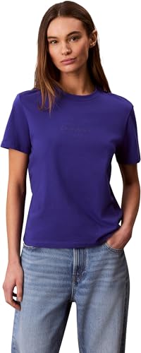Image of Calvin Klein Women's Ss Clasic Monologo Tee LV047F831G Graphic Tees, Purple, M