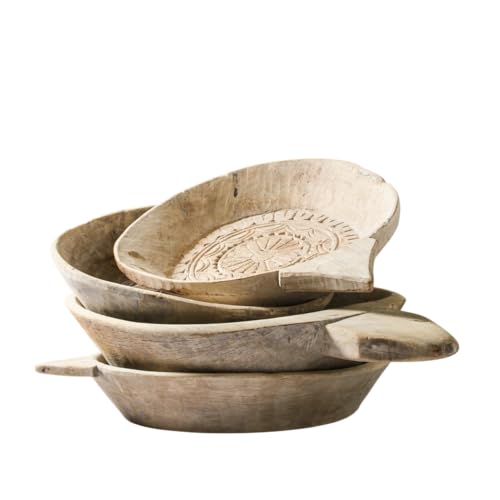 Antique Vintage Handmade Decorative Indian Dough Parat Bowl, medium Salad